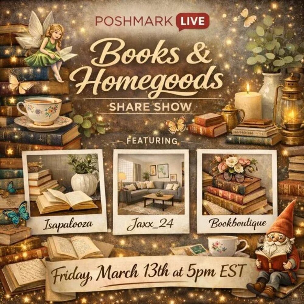 Books, Homegood and More! Share Show Live Flyer